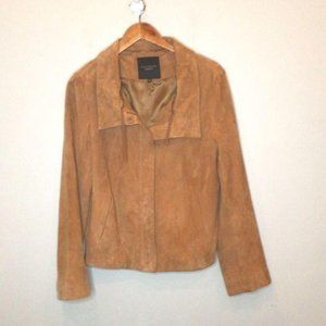 Talbots | Suede Leather Jacket Size Medium Camel